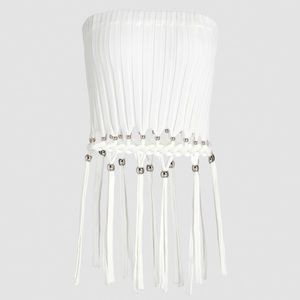 White Tassel Tank Top
